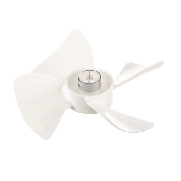 A white propeller with a silver center.