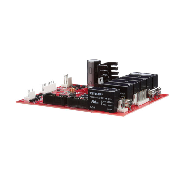 A black rectangular Grindmaster-Cecilware controller with a red and black electronic board.