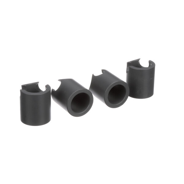 A group of black rubber Perlick standoff bushings.