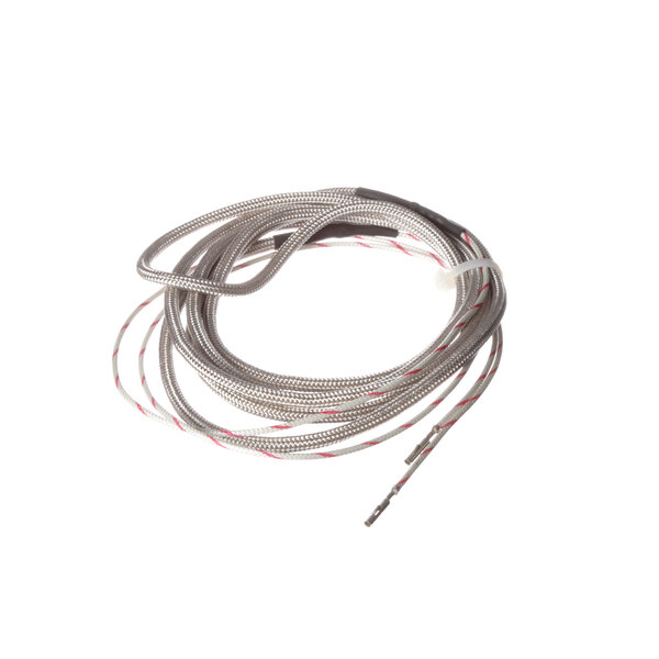 A white and red wire with a white and red wire attached to a Cres Cor rope heater.