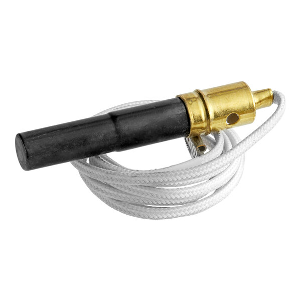 A black and gold thermopile with a white cord.