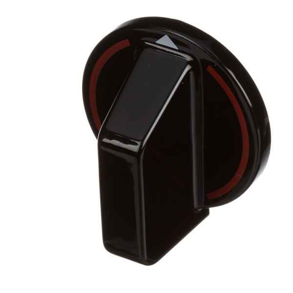 A black knob with a red stripe.