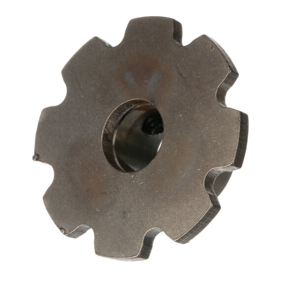 A close-up of a Marshall Air drive sprocket gear wheel.