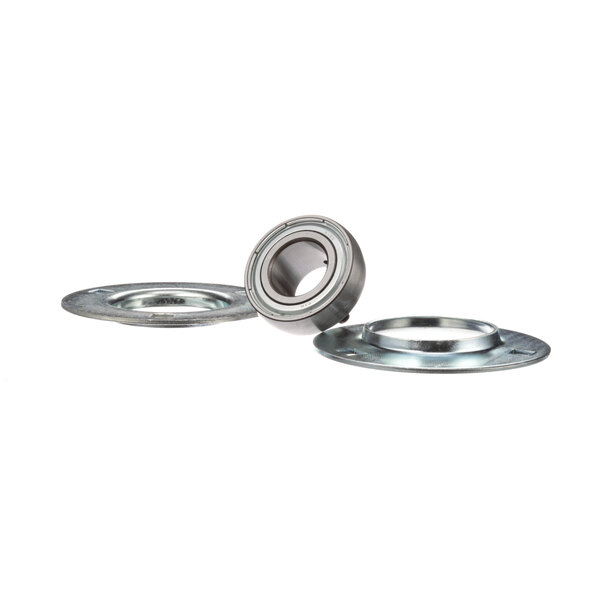 Two Blakeslee ball bearings with a steel plate.