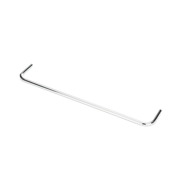 A silver metal rod with a handle.