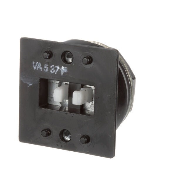 A black square Cleveland rotisserie switch with two white buttons.