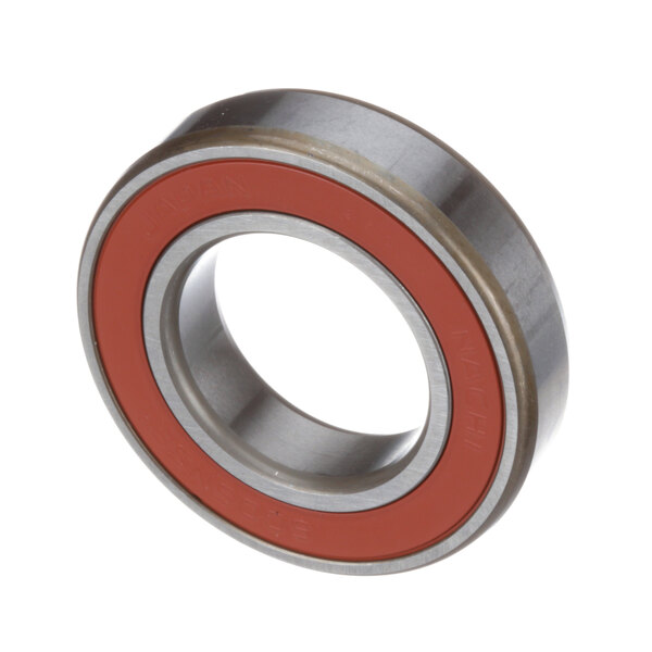 A close-up of a Bizerba bearing with red rubber on the side.