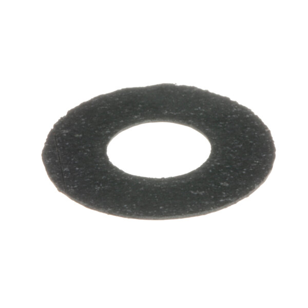 A black washer with a white center.
