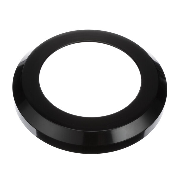 A black circular ring with a white circle in the center.