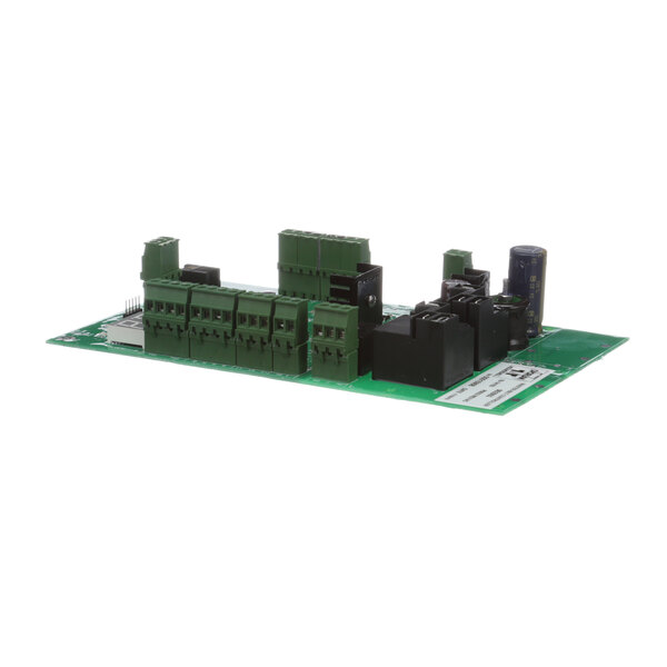 A green Master-Bilt circuit board with black and green connectors.