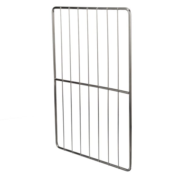 A metal grid basket rack with four bars.