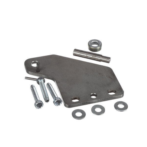 A True Refrigeration metal hinge kit with screws and bolts.