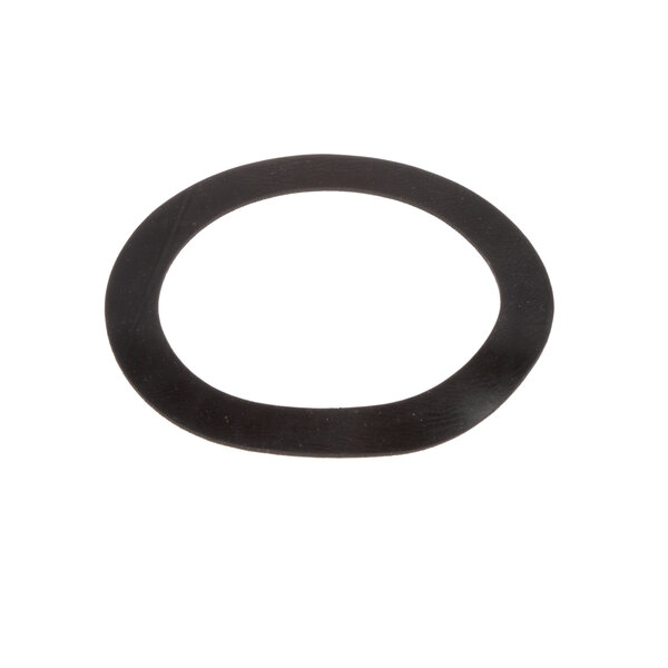 A black rubber sealing washer with a white background.