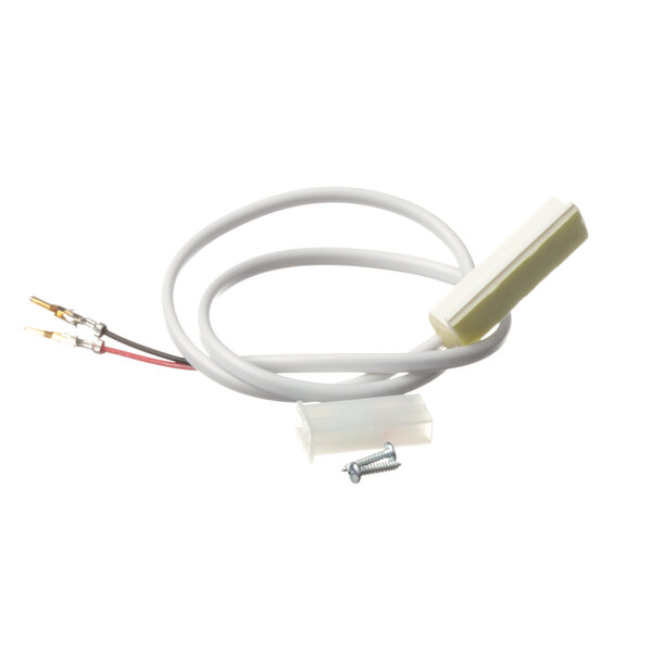 A white cable with a white plastic connector.
