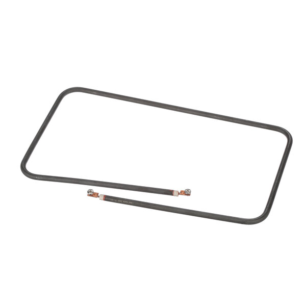 A rectangular metal object with several wires.