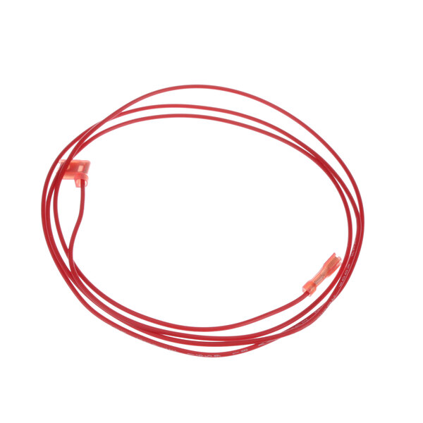 A red wire with a clip on the end.