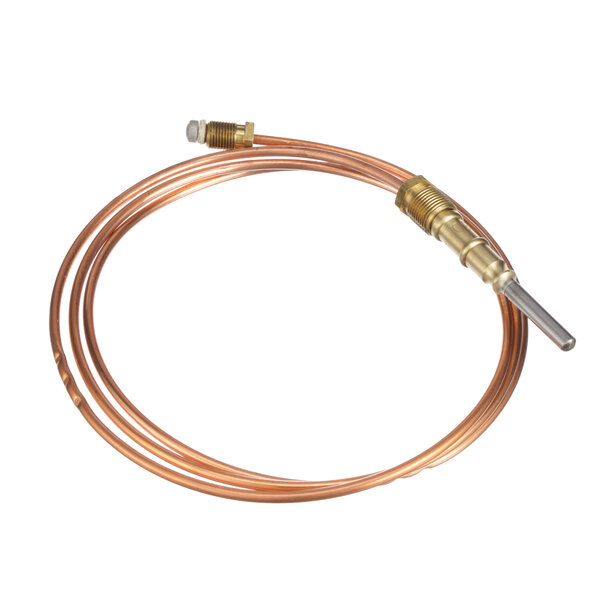 A close-up of a copper and brass Vulcan thermocouple.