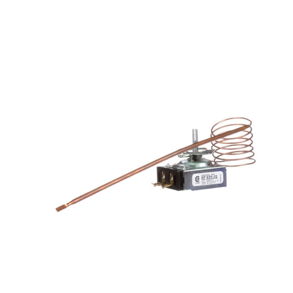 A Vulcan thermostat with a small metal coil and copper wire.