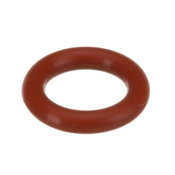 A brown Buna rubber O ring with red edges.