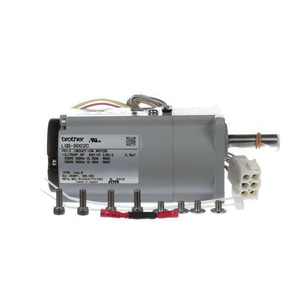 An Antunes 7000500 motor with wires and screws.