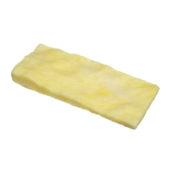 A yellow rectangular insulation piece for an APW Wyott strip warmer on a white background.