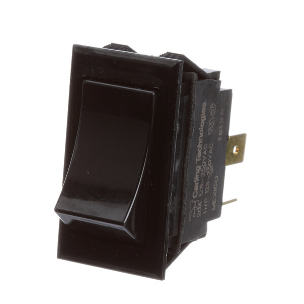 A black rocker switch for a BevLes 784408.