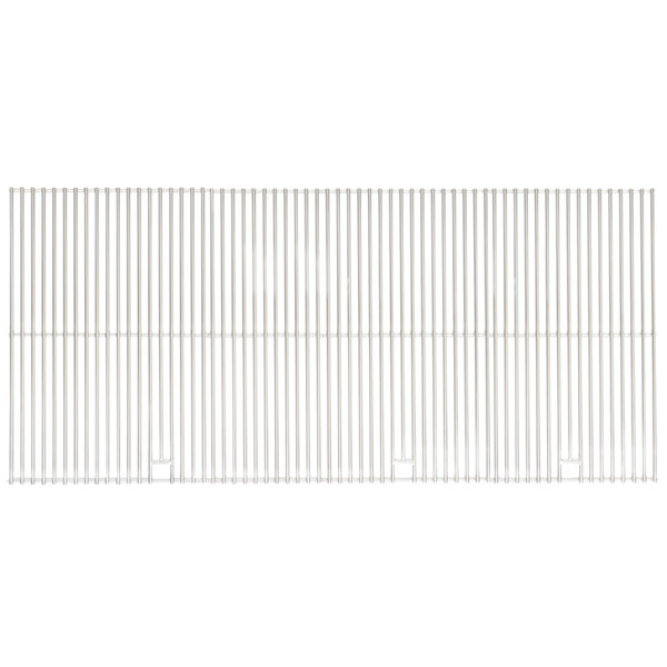 A white metal grid with long thin lines.