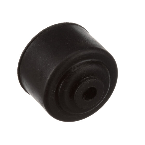 A black rubber cylinder with a hole.