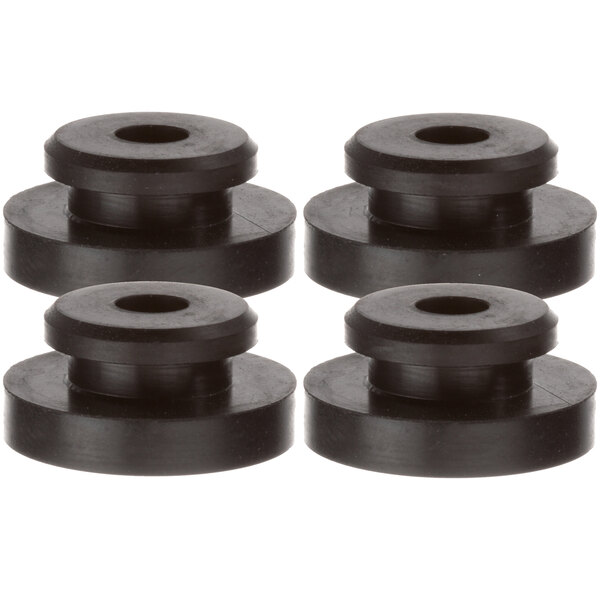 A set of 4 black rubber feet for a Globe mixer.