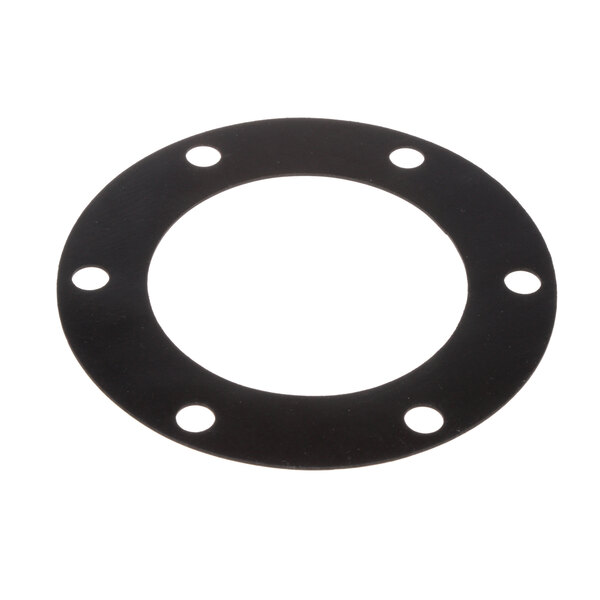 A black Hobart Support Hub Gasket with holes.