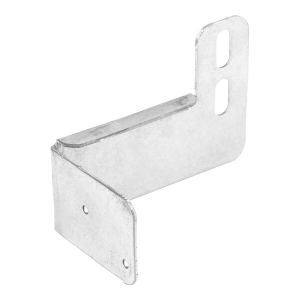 A metal Southbend door bracket with holes in it.