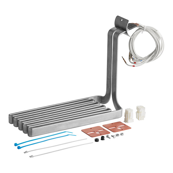 A metal Frymaster heating element with wires and connectors.