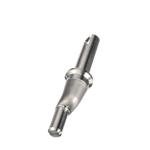 A close-up of a stainless steel Stero eccentric arm drain valve tip.