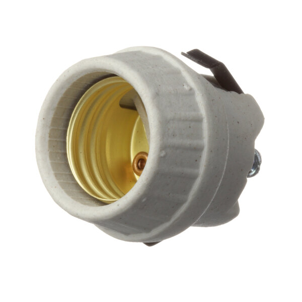 A white plastic Henny Penny socket with a metal cover.