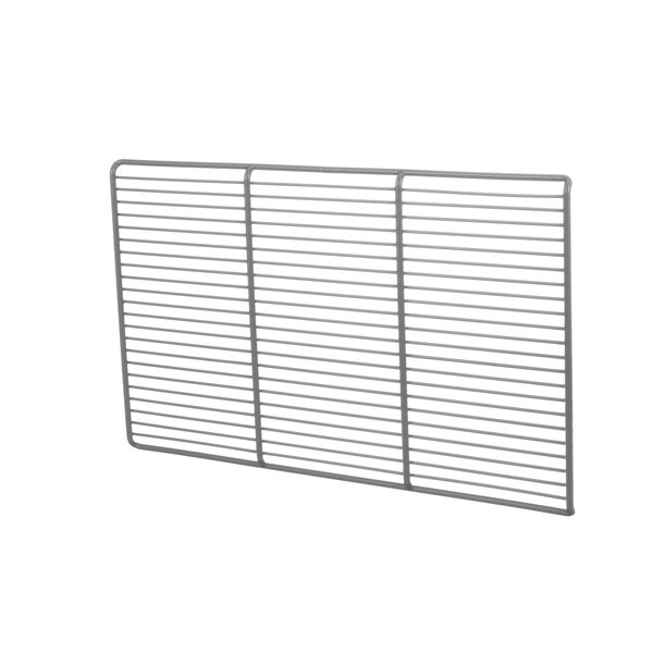 A metal grid shelf for a Glastender refrigerator with a white background.