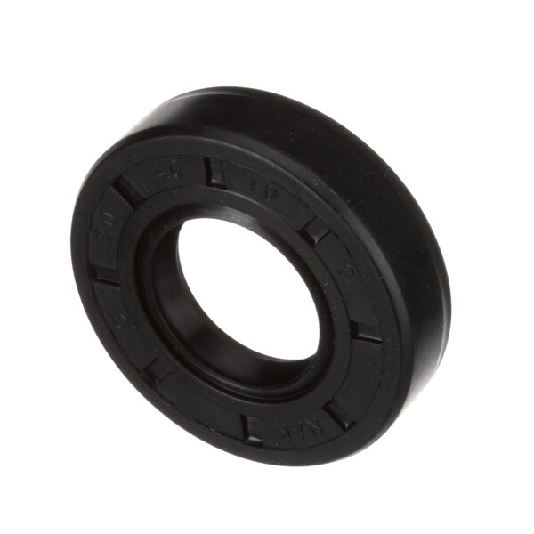 A black round rubber seal with a hole in the center.