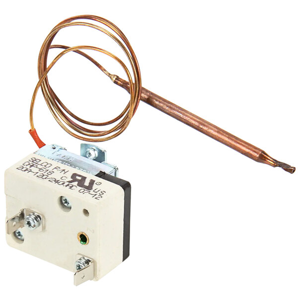 An APW Wyott thermostat with a copper wire and copper coil.