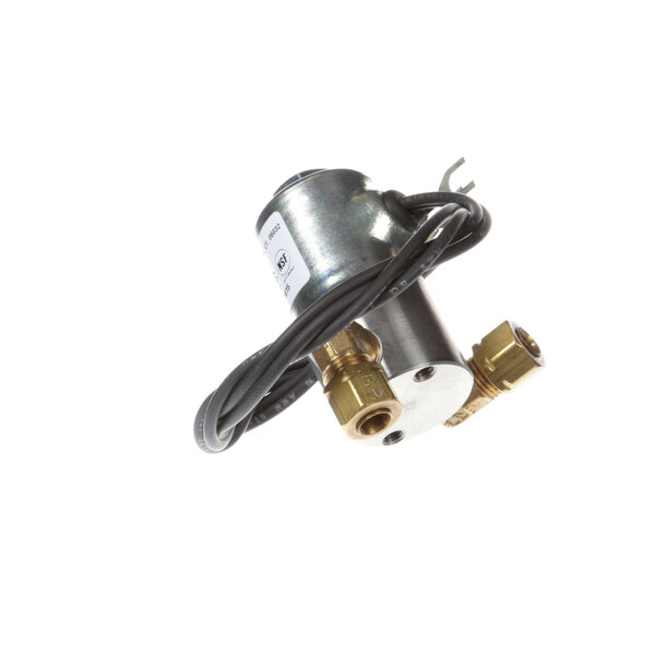 An Antunes Solenoid Kit with a small metal valve and a wire attached.