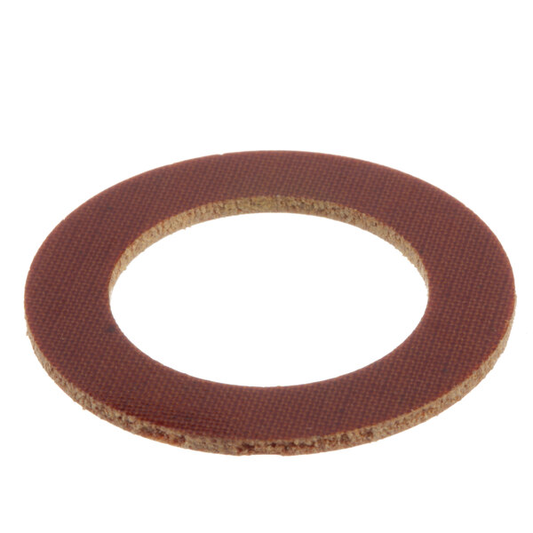 A close-up of a brown circular Stero washer with a white center