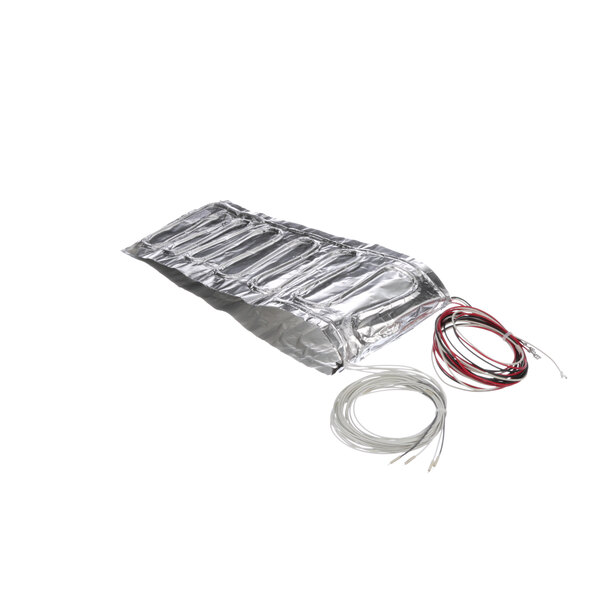 A silver foil bag with red and white wires containing a Duke 553510 Element Kit.