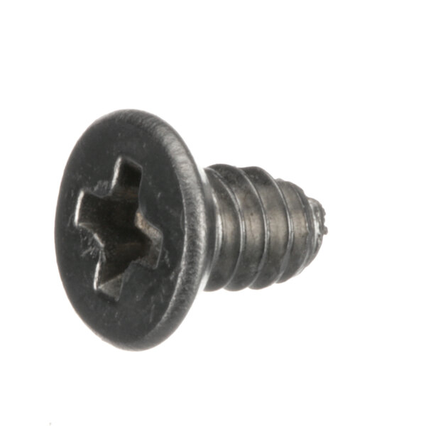 A close-up of a black Federal Industries screw with a white background.
