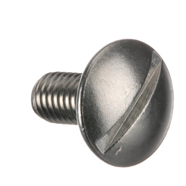 A close-up of a Univex pan screw with a metal head.