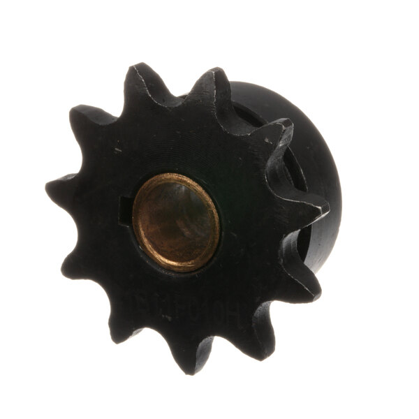A black sprocket with a gold center.