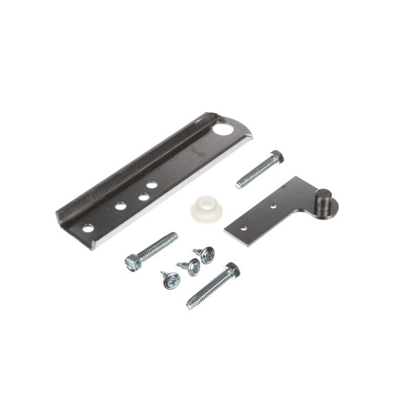 A True Refrigeration metal bracket hinge kit with screws and bolts.