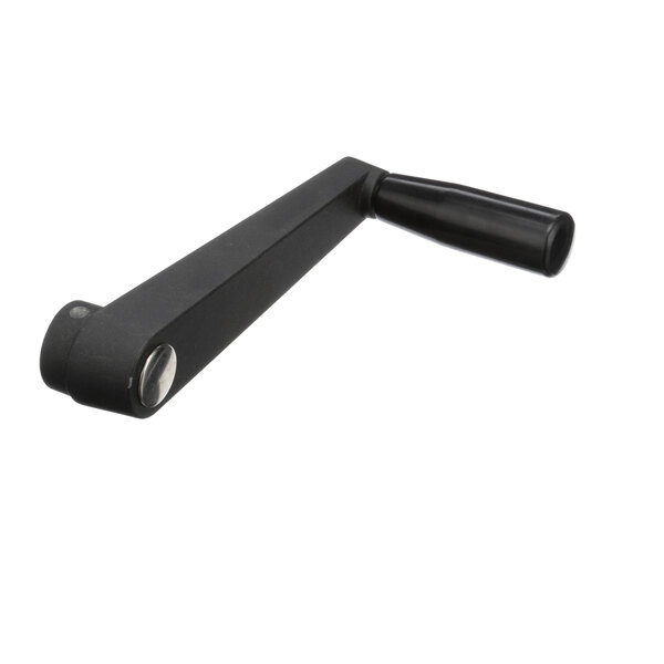 A close-up of a black Blakeslee handle with black plastic.