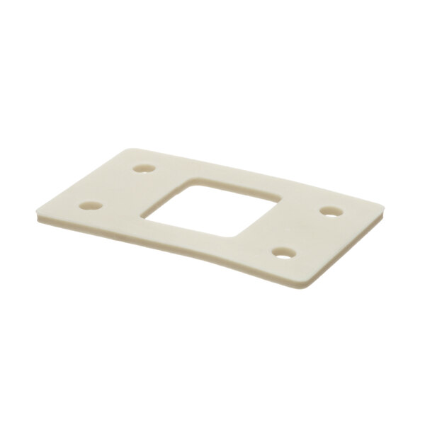 A white plastic rectangular piece with holes.