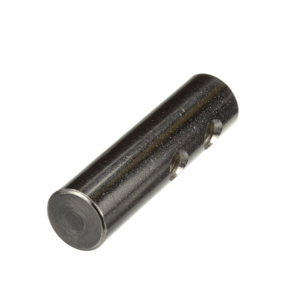 A black metal Wells hinge pin cylinder with holes.