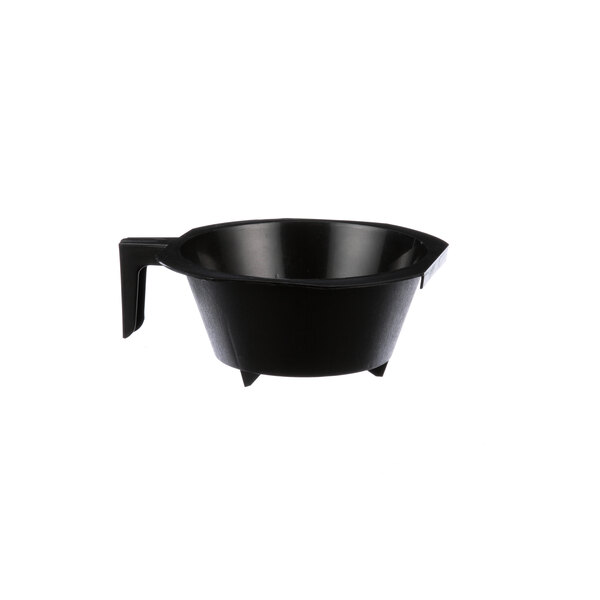 A black plastic coffee basket with handles.
