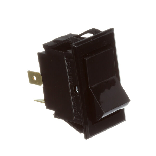 A close-up of a black Bloomfield rocker switch.