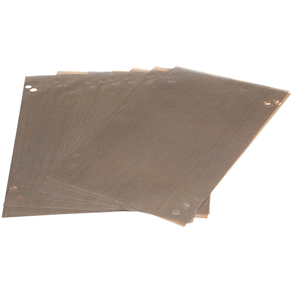 A stack of brown paper sheets.